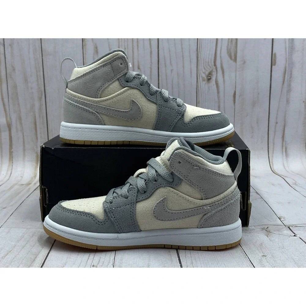 Nike Air Jordan 1 Mid SE PS Coconut‎ Milk Particle Grey Size 11C DN4345‑100